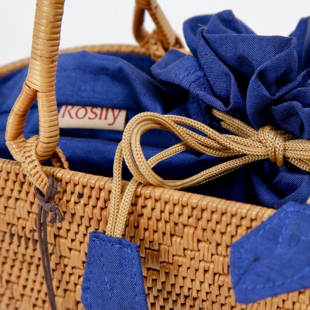 楕円巾着バッグMサイズ マチ広 (NAB695B) Rosily(ロージリー