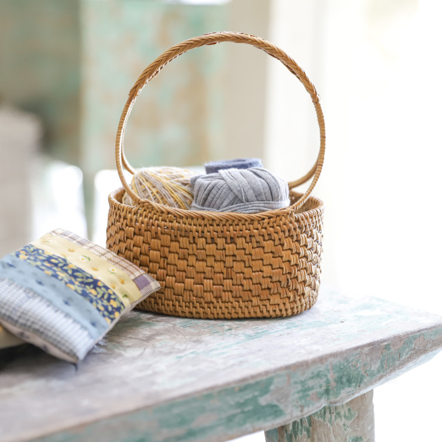 花籠持手付きSサイズ (OVL244) Rosily(ロージリー) バリ島 アタかご