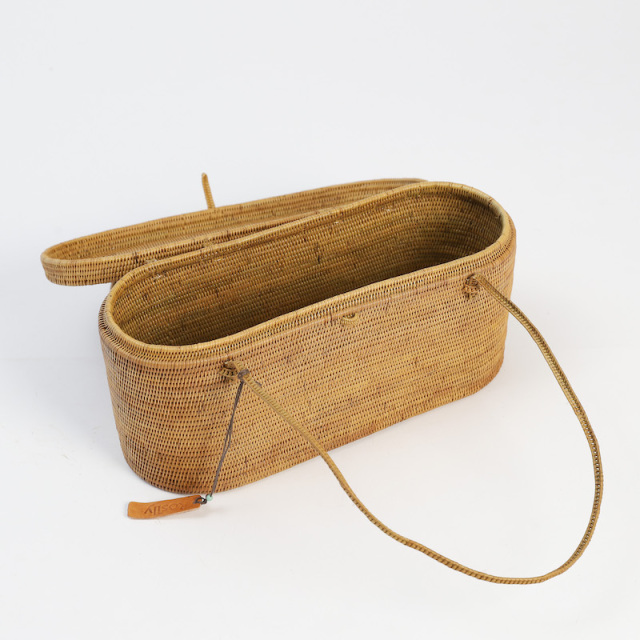 極細編みアタバッグ かごバッグ
