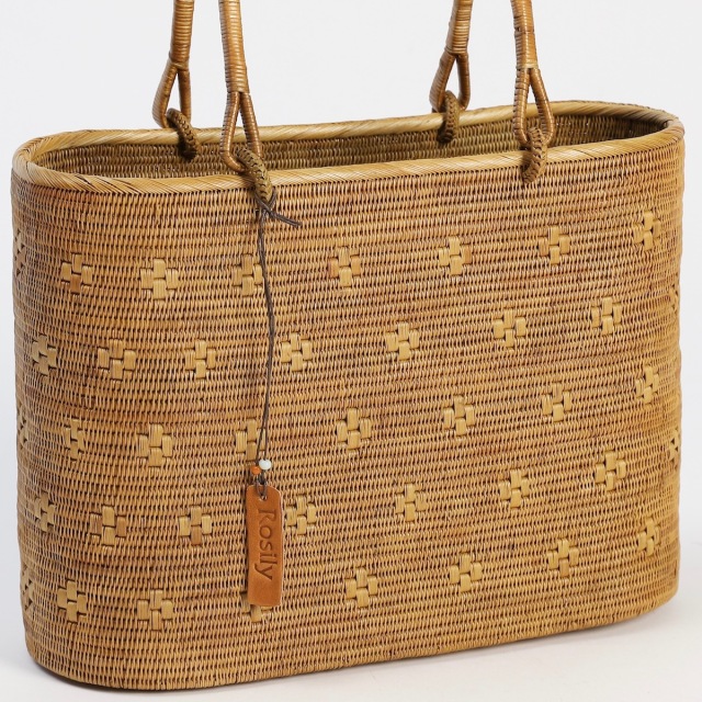 楕円スーパー深型 花菱模様 (SAB034) +オリジナルの着脱式巾着付き