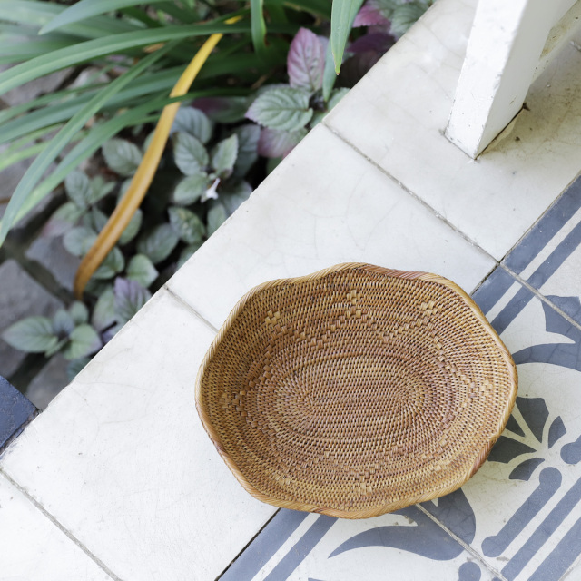 波型トレイ Mサイズ (TRY295) Rosily(ロージリー) バリ島 アタかご雑貨