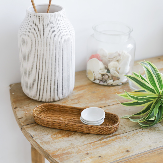 カトラリー入れ楕円浅型S (TRY302) Rosily(ロージリー) バリ島 アタ