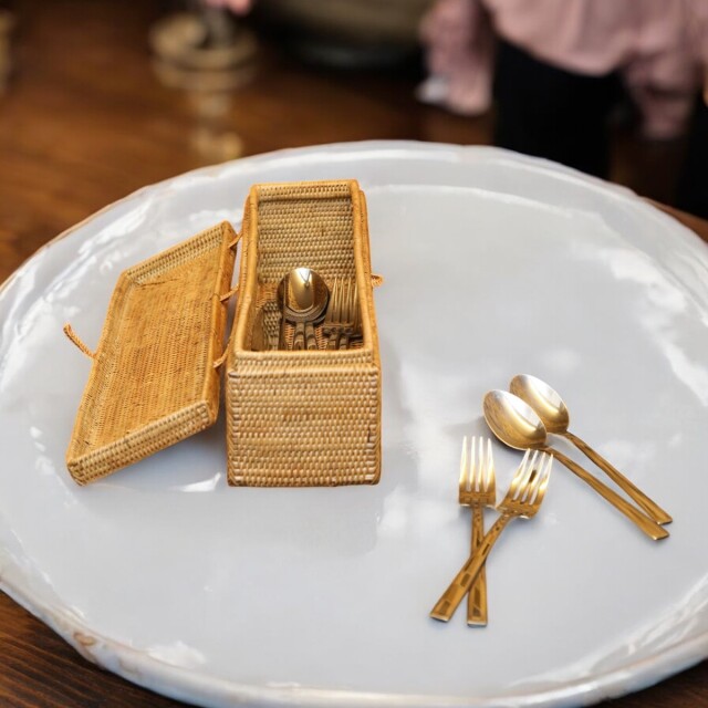 カトラリー蓋付き Lサイズ (TRY332) Rosily(ロージリー) バリ島 アタ