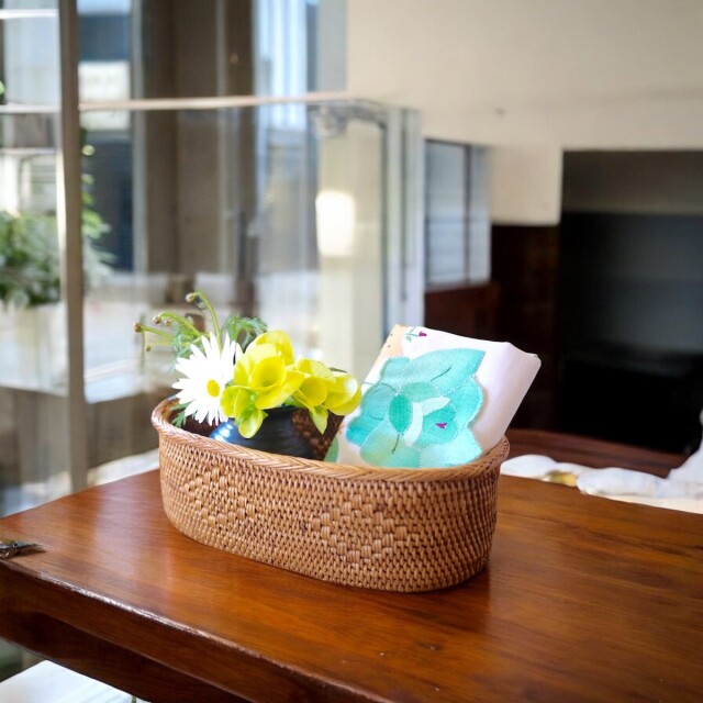 楕円小物入れMサイズ (TRY333) Rosily(ロージリー) バリ島 アタかご雑貨