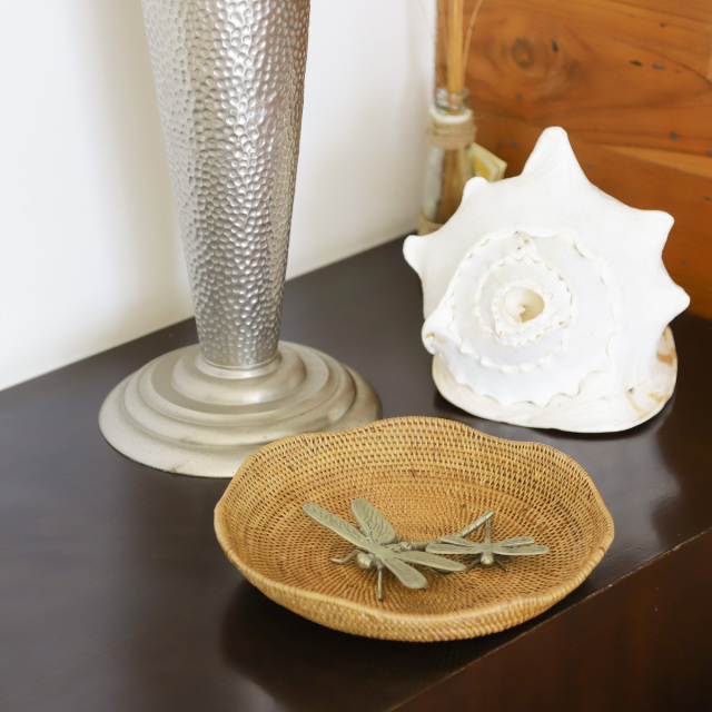 波型浅皿Mサイズ (TRY336) Rosily(ロージリー) バリ島 アタかご雑貨