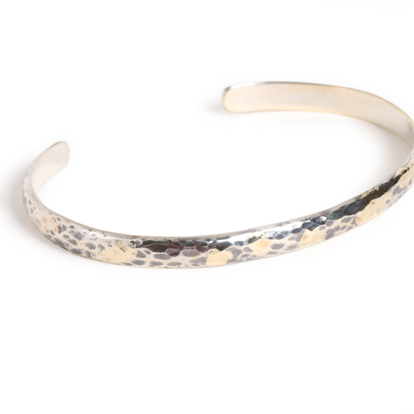 VIVIFY (ビビファイ) Back Hallmarks Bangle/Hammered finish/Round w/gold