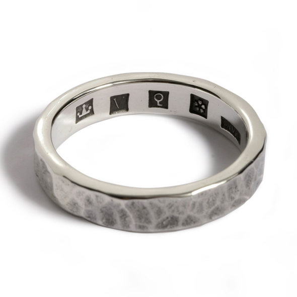 VIVIFY (ビビファイ) Back Hallmarks Ring/Hammered finish/Narrow【メール便可】
