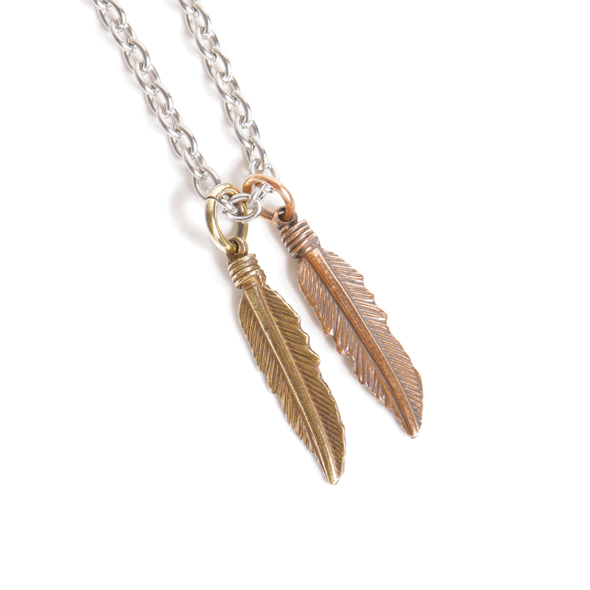 VIVIFY LIGHT (ビビファイライト) Twin Feather(brass/bronze) Necklace