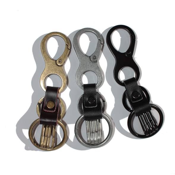 キーホルダー リング レザー 4チャーム【メール便可】