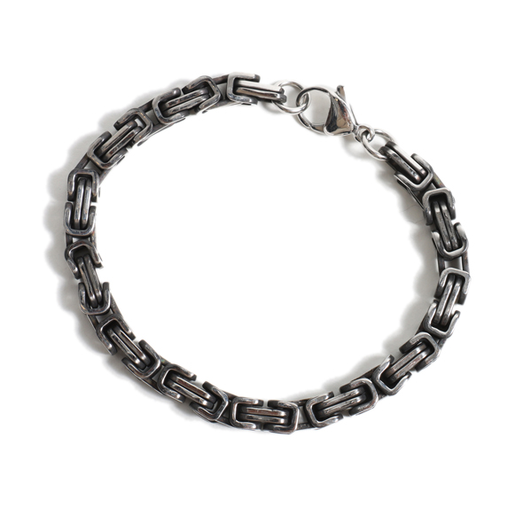 チェーンブレスレット コンビスクエア スモーク