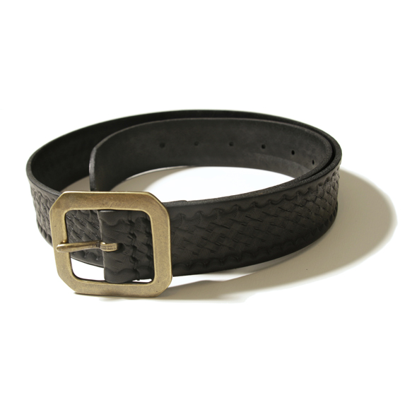 Embossed leather belt【メール便可】