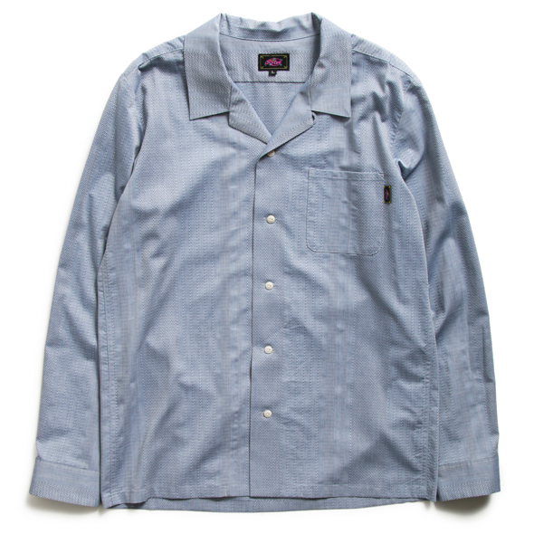 【60%OFF】Dobby Stripe Open Coller Shirt