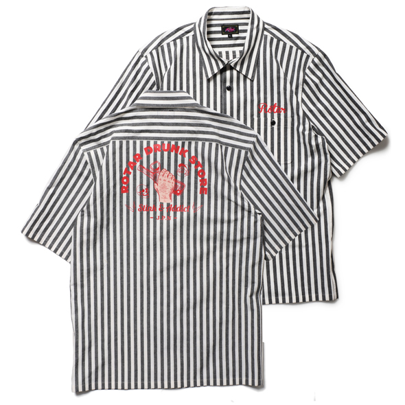 【60%OFF】DRUNK STORE Stripe Work Shirt