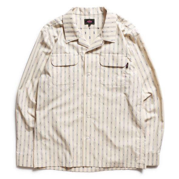 【30%OFF】Dobby Striped Open Collar LS Shirt