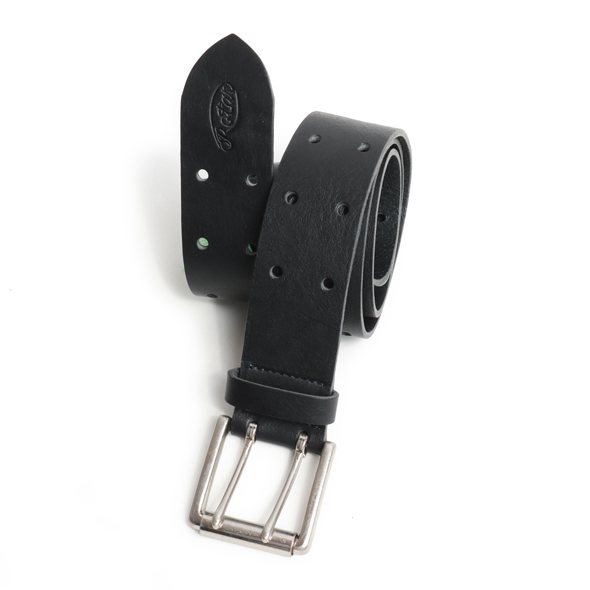 Double pin leather belt