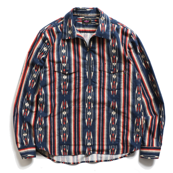 Native Stripe Half zip Work shirt