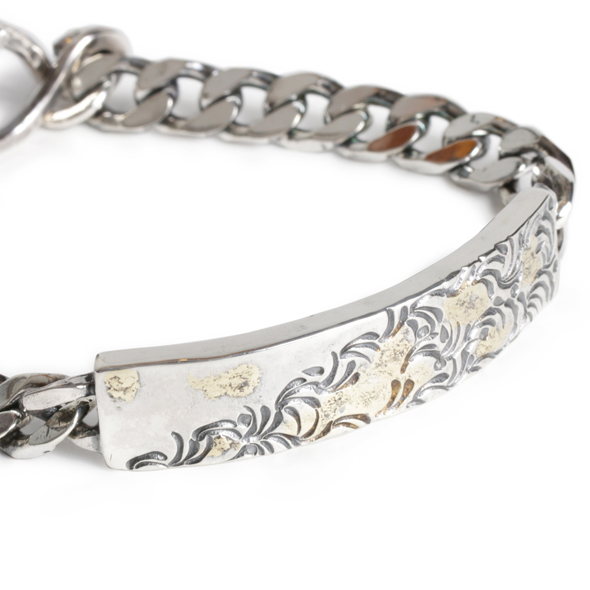 VIVIFY (ビビファイ) Arabesque Back Hallmarks ID Bracelet w/gold【メール便可】