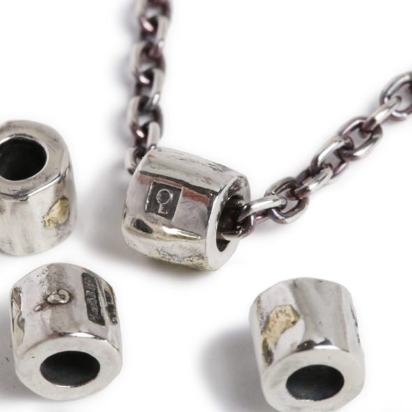 VIVIFY (ビビファイ) Solid Silver Beads /Small Cylinder w/gold【メール便可】