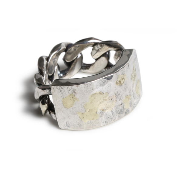 VIVIFY (ビビファイ) Back Hallmarks ID Ring/ Hammered Finish w/ gold【メール便可】