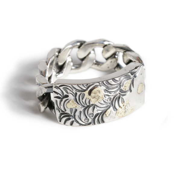 VIVIFY (ビビファイ) Arabesque Back Hallmarks ID Ring w/gold【メール便可】