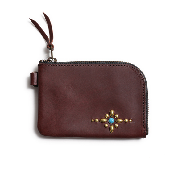 Liscio leather Studs Zipper wallet | ROTAR | ローター