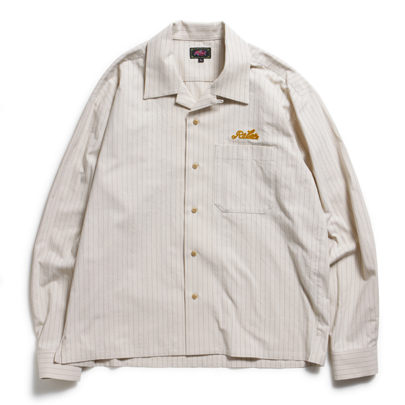 Work Stripe Open Collar Shirt