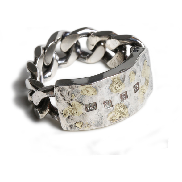 VIVIFY (ビビファイ) Hallmarks ID Ring/ Hammered Finish w/ gold【メール便可】