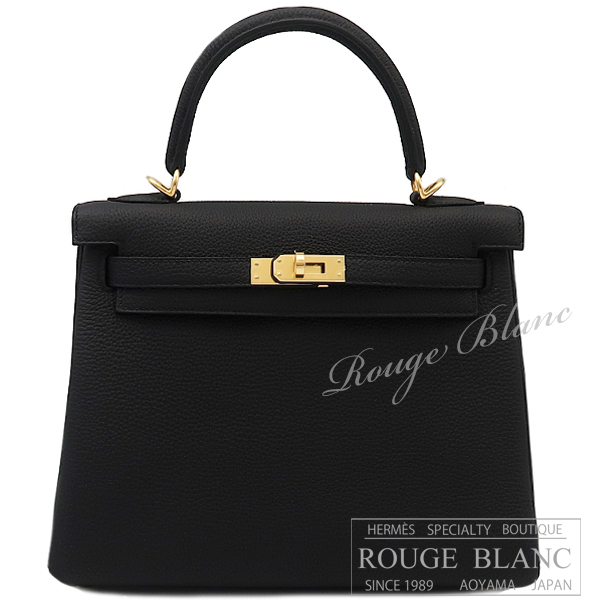 エルメス　ケリー25　内縫い　黒　ブラック　トゴ　ゴールド金具 【新品】 HERMES Kelly25 Black Togo Gold Buckle 【NEW】