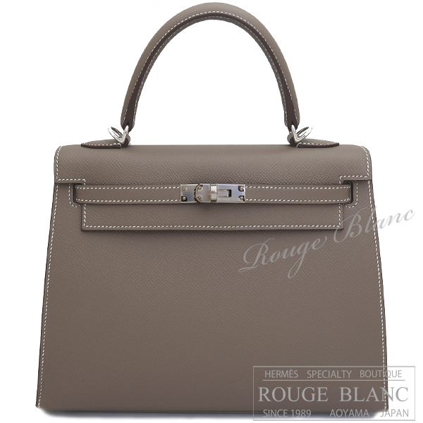 エルメス　ケリー25　エトゥープ　エプソン　シルバー金具　外縫い 【新品】 HERMES Kelly25 Etoupe Epsom Silver Buckle  【NEW】
