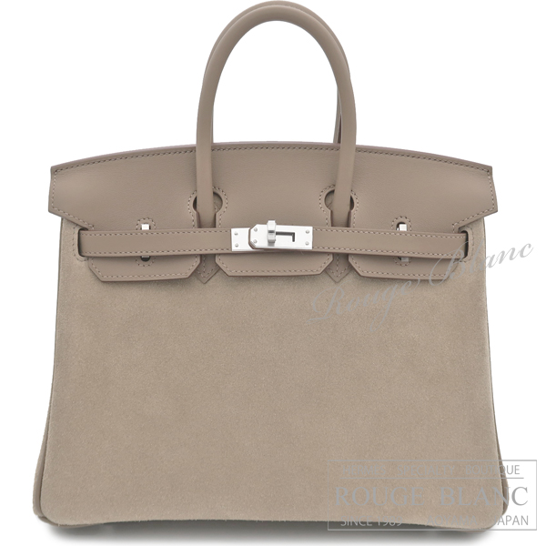 エルメス　バーキン25　グリスカイユ×エトゥープ　グリズリー×スイフト　シルバー金具　【新品】 HERMES Birkin25 Gris Caillou×Etoupe Grizzly×Swift Silver Buckle 【NEW】