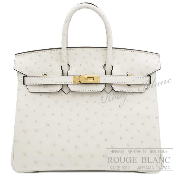 エルメス　バーキン25　ナタ　オーストリッチ　ゴールド金具　【新品】 HERMES Birkin25 Nata Ostrich Gold Buckle 【NEW】