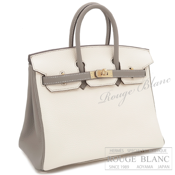 エルメス　バーキン25　スペシャルオーダー　ナタ×トゥルティールグレー　トリヨンクレマンス　マットゴールド金具【新品】 HERMES Birkin25 Special Order Nata×Gris Tourterelle Taurillon Clemence Mat Gold Buckle 【NEW】
