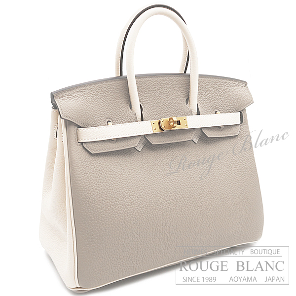 エルメス　バーキン25　スペシャルオーダー　トゥルティールグレー×クレ　トゴ　マットゴールド金具 【新品】 HERMES Birkin25 Special Order Gris Tourterelle×Craie Togo Mat Gold Buckle【NEW】