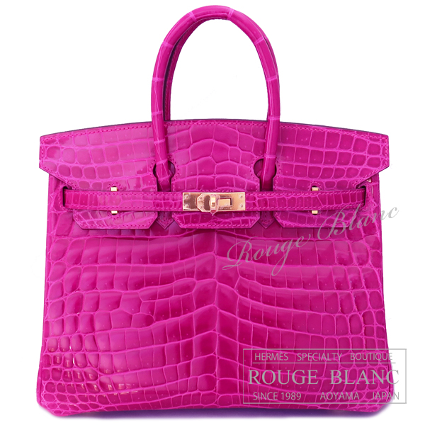 エルメス　バーキン25　ローズシェヘラザード　クロコダイルニロティカス　リセ　ゴールド金具　【新品】 HERMES Birkin25 Rose Scheherazade Crocodile Niloticus Lisse Gold Buckle 【NEW】