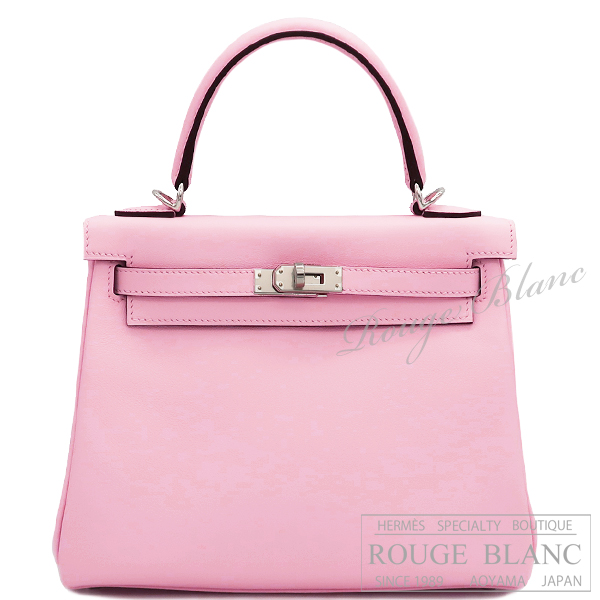 エルメス　ケリー25　ローズサクラ　スイフト　シルバー金具　内縫い 【新品】 HERMES Kelly25 Vert Rose sakura  Swift Silver Buckle 【NEW】