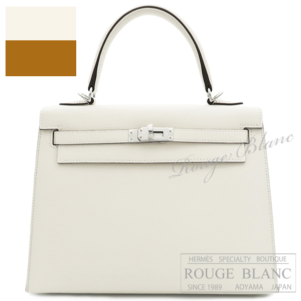 エルメス ケリーヴェルソ25 外縫い ナタ×オークル エプソン