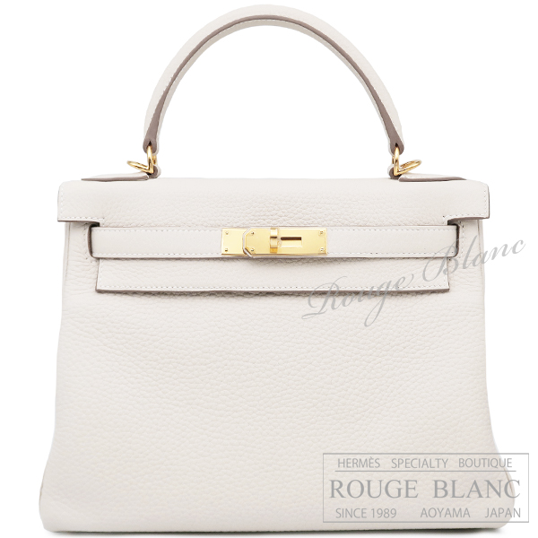 エルメス　ケリー28　内縫い　クレ　トリヨンクレマンス　ゴールド金具　【新品】 HERMES Kelly28 Craie Taurillon Clemence Gold Buckle 【NEW】