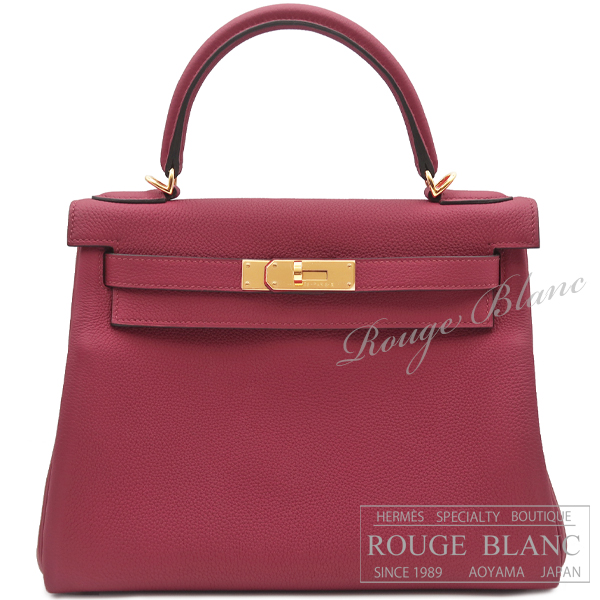 エルメス　ケリー28　内縫い　ローズウッド　トゴ　ゴールド金具  【新品】 HERMES Kelly28 Bois de rose Togo Gold Buckle【NEW】
