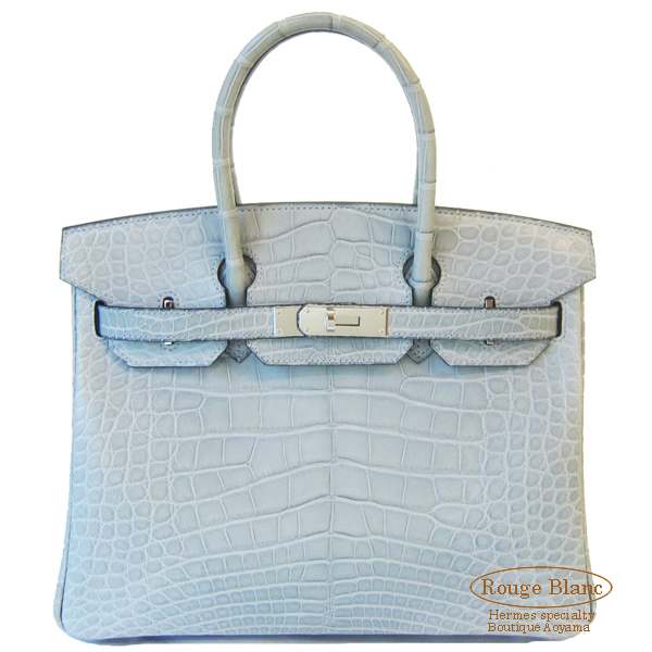 エルメス バーキン30 シエル アリゲーター マット S金具 【新品】HERMES Birkin30 Ciel Alligator Mat 【NEW】