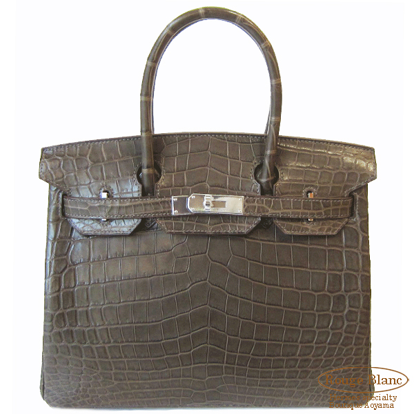 エルメス バーキン30 グレーエレファント クロコダイル ニロティカスマット 【新品】HERMES Birkin30 Gris elephant Niloticus 【NEW】