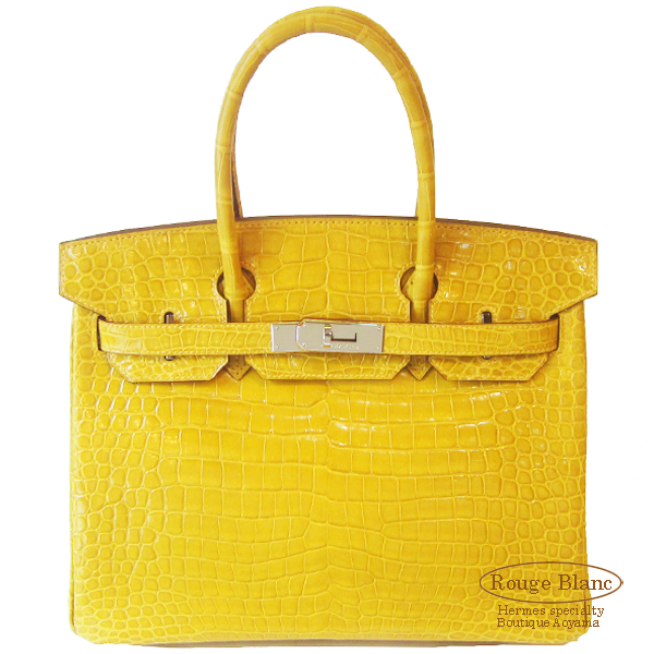 エルメス バーキン30 パーソナルオーダー　ジョーヌ×オレンジ クロコダイル ポロサス S金具 【新品】HERMES Birkin30 Jaune Crocodile Porosus Lisse 【NEW】