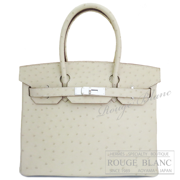 エルメス　バーキン30　パーシュマン　オーストリッチ　シルバー金具　【未使用品】　HERMES Birkin30 Parchemin Ostrich Silver Buckle 【UNUSED】
