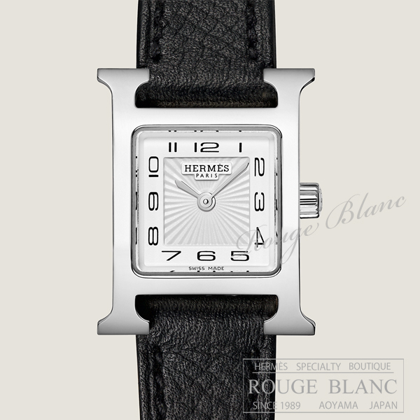 エルメス　Hウォッチ　ミニ　21mm 黒　ブラック　レディース　W037877WW00　ステンレススティール【新品】 HERMES Ladies' H watch mini Black Epsom【NEW】