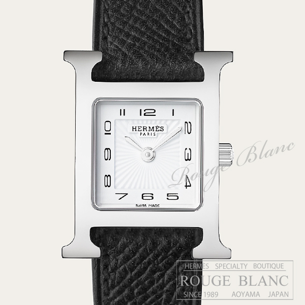 エルメス　Hウォッチ　PM　25mm　黒　ブラック　レディース　W036704WW00　ステンレススティール【新品】 HERMES Ladies' H watch PM Black Epsom【NEW】
