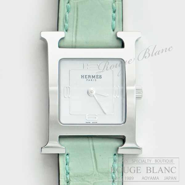 【新品・未使用】エルメス時計ベルト　アリゲーター　希少入手困難 エルメス Hウォッチ PM 25mm 腕時計 オーダー ヴェールデュー