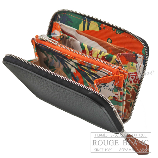 高島屋正規店 HERMES エルメス アザップコンパクト シルクイン エプソン エルメス アザップ シルクイン コンパクト ブルーインディゴ/ キャバン ヴォーエプソン/ シルク シルバー金具 | エルメス・バーキン専門店  西麻布レクラン