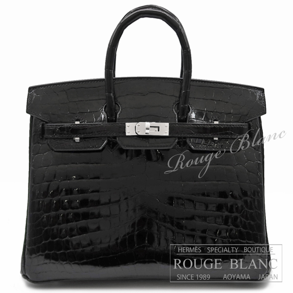 エルメス　バーキン25　黒　ブラック　クロコダイル　ニロティカスリセ　シルバー金具　【新品】 HERMES Birkin25 Black Crocodile Niloticus Lisse Silver Buckle 【NEW】