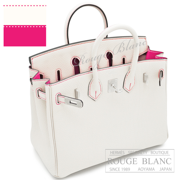 エルメス　バーキン25　スペシャルオーダー　クレ×ローズメキシコ　ピンクステッチ　トゴ　マットシルバー金具　【新品】 HERMES Birkin25 Special Order Craie×Rose mexico Pink Stitch Togo Mat silver Buckle 【NEW】