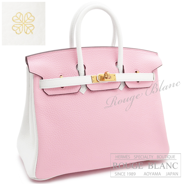 エルメス　バーキン25　スペシャルオーダー　ローズサクラ×ホワイト　トリヨンクレマンス　ゴールド金具　【新品】 HERMES Birkin25 Special Order  Rose sakura×White Taurillon Clemence Gold Buckle 【NEW】