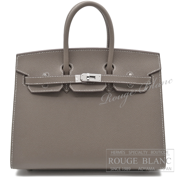エルメス　バーキンセリエ25　エトゥープ　エプソン　シルバー金具【新品】HERMES Birkin sellier25 Etoupe Epsom Silver Buckle 【NEW】